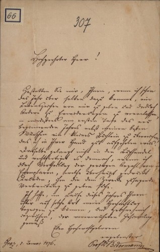 Pismo Hermanna Ignaza Bidermanna Ivanu Kukuljeviću