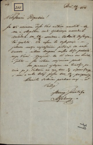 Pismo A. Fodroczyja Ivanu Kukuljeviću