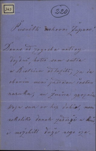 Pismo Lazara Hellenbacha Ivanu Kukuljeviću