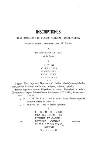 Inscriptiones quae Zagrabiae in Museo nationali asesrvantur
