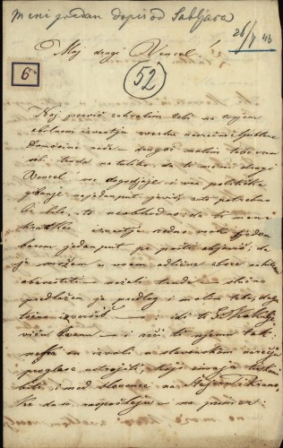 Pismo M.B. Vjenceslavu Ferencu
