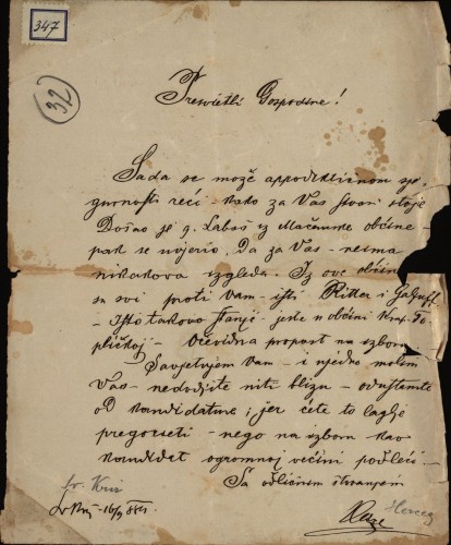 Hercegovo pismo Ivanu Kukuljeviću