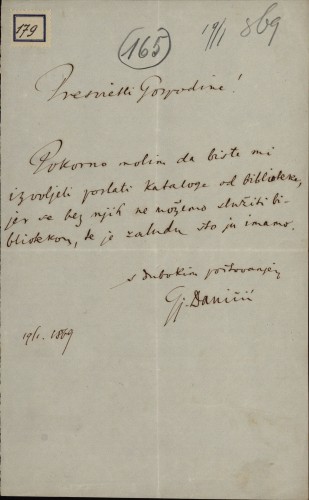 Pismo Đure Daničića Ivanu Kukuljeviću