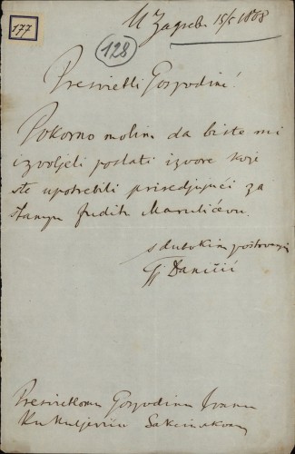 Pismo Đure Daničića Ivanu Kukuljeviću