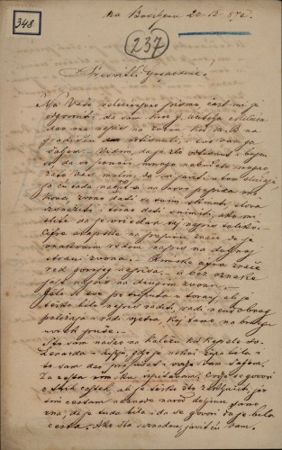Pismo Dragutina Hercega Ivanu Kukuljeviću