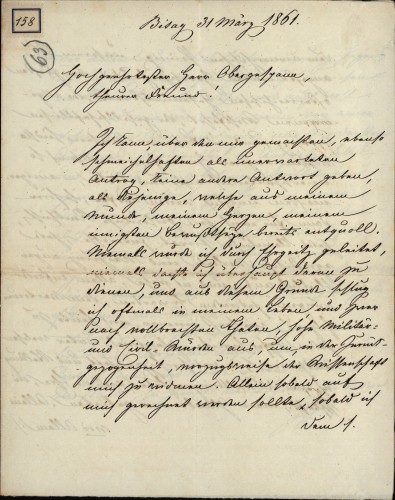 Pismo Edgara von Corberona Ivanu Kukuljeviću
