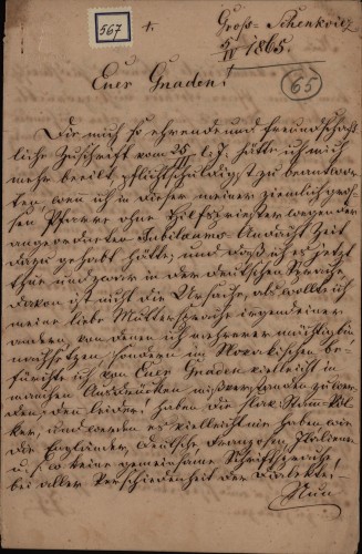 Pismo Josepha Kralika Ivanu Kukuljeviću