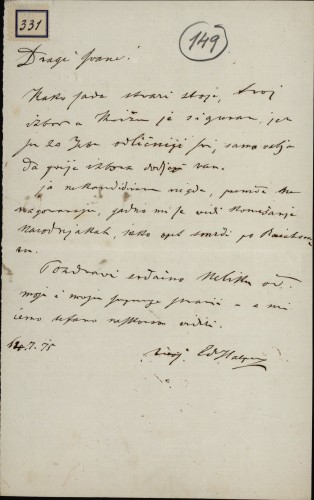 Pismo Eduarda Halpera Ivanu Kukuljeviću