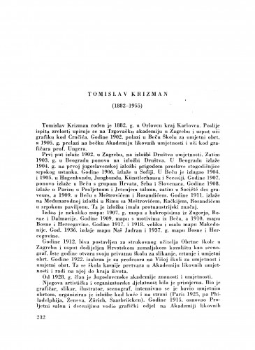 Tomislav Krizman (1882-1955)