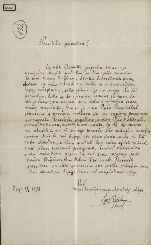 Pismo Igora Vežića Ivanu Kukuljeviću