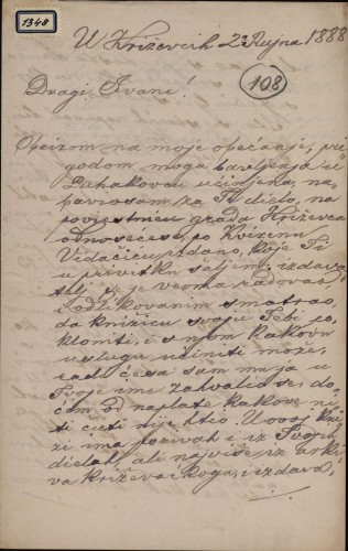 Pismo Josipa Vuščića Ivanu Kukuljeviću