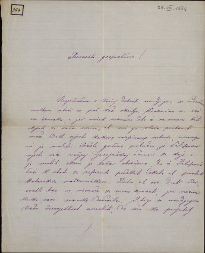 Pismo Marije Jambrišak Ivanu Kukuljeviću