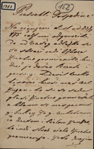 Pismo M. Zdelara Ivanu Kukuljeviću