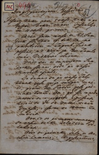 Pismo Gjure Kontića Ivanu Kukuljeviću