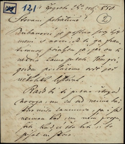 Pismo Janka Cara Ivanu Kukuljeviću