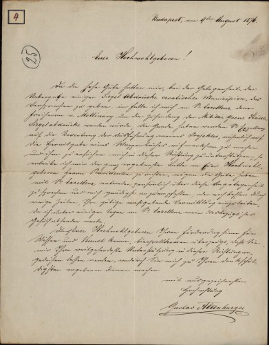 Pismo Gustava Altenburgera Ivanu Kukuljeviću