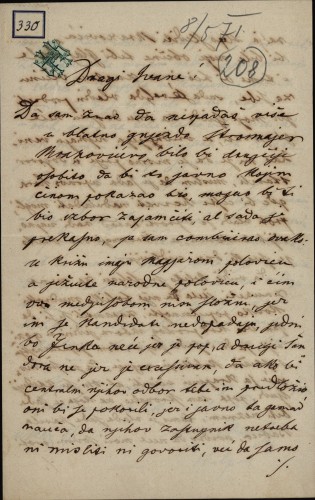 Pismo Eduarda Halpera Ivanu Kukuljeviću