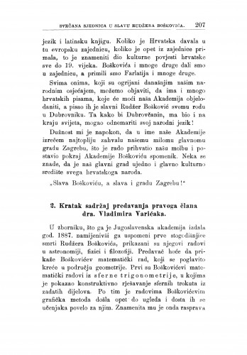 Matematički rad Boškovićev. (Kratki sadržaj.)
