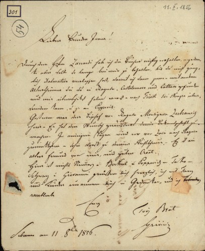 Grivičićevo pismo Ivanu Kukuljeviću