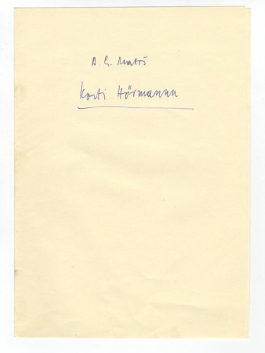 Korespondencija upućena Kosti Hörmannu