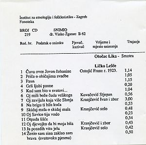 Smotra u Otočcu, 1952.; Međimurje (pjesme), 1952.