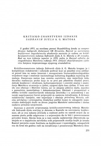 Kritičko-znanstveno izdanje Sabranih djela A. G. Matoša