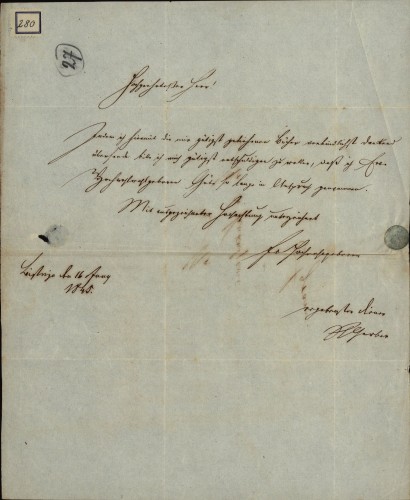 Pismo R. Gerbera Ivanu Kukuljeviću