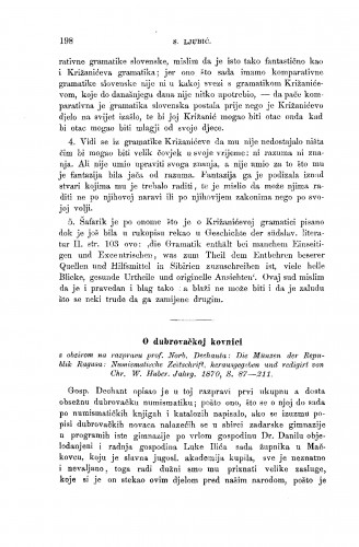 O dubrovačkoj kovnici s obzirom na raspravu prof. Norb. Dechanta: Die Münzen der Repulik Ragusa: Numismatische Zeitschrift, herausgegeben und redigirt von Chr. W. Huber. Jahrg. 1870