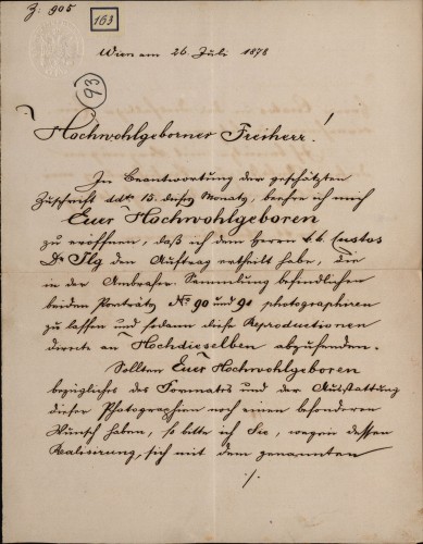 Pismo Franza von Crenneville Ivanu Kukuljeviću