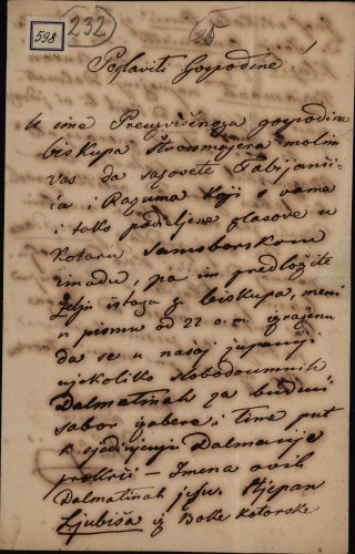 Pismo Ivana Kukuljevića Stjepanu Denšiću