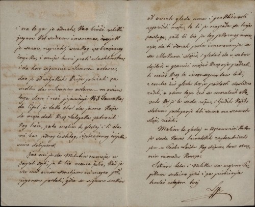 Pismo Ladislava Kukuljevića Ivanu Kukuljeviću