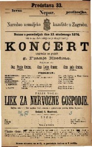 Koncert umjetnika na guslah g. Franje Krežme • Liek za nervozne gospodje