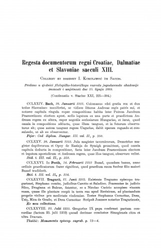 Regesta documentorum regni Croatiae, Dalmatiae et Slavoniae saeculi XIII