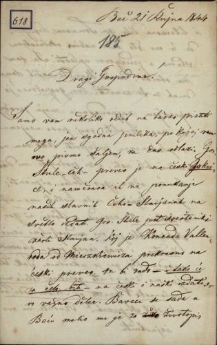 Pismo Josipa Kuretića Ivanu Kukuljeviću