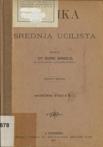 Logika za srednja učilišta / Đuro Arnold