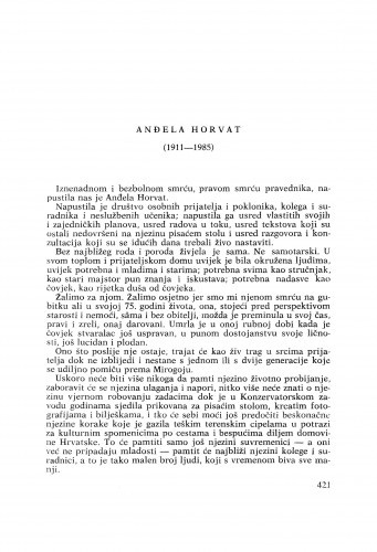Anđela Horvat (1911-1985)