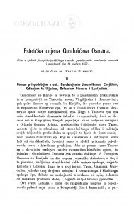 Estetička ocjena Gundulićeva Osmana