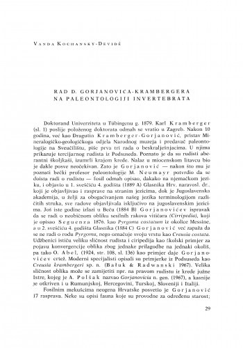 Rad D. Gorjanovića-Krambergera na paleontologiji invertebrata