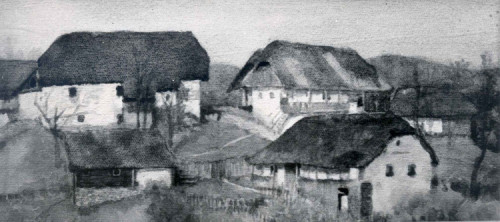 Pejzaž sa seljačkim kućama II.