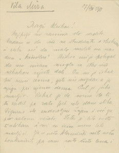 Pismo Naste Rojc Antunu Ullrichu, Crikvenica, Vila Mira, 27.8.1914.