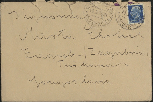 Pismo Kamila Tompe Marti Ehrlich, Gibraltar, 17.3.1939.