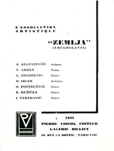 L'association artistique Zemlja (Yougoslavie)