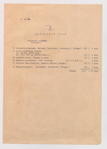 II. Prijevodi pjesama / Ivan Mažuranić