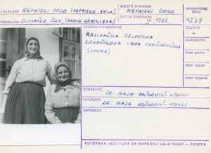 Folklorna građa hrvatskih sela u Slovačkoj; Devinska Nova Ves, 1966.: Kazivačica Celestina Kovačikova i Ana Turčinovičova (sestre).