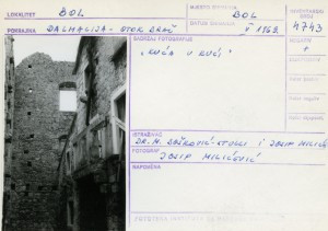 Etnološka i folklorna građa otoka Brača, 1969.: "Kuća u kući".